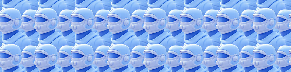 Obraz premium Endless pattern of blue medical masks for safety and protection