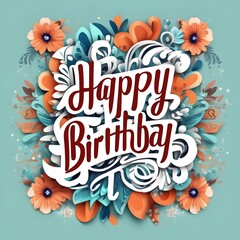 Obraz premium Happy Birthday Lettering