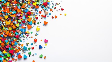 Obraz premium Colorful Hearts on White Background