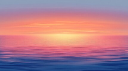 Obraz premium Serene Sunset Over Calm Ocean Waters