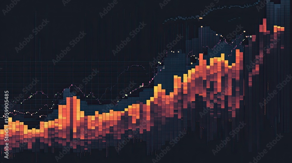 Aufkleber digital financial chart with data visualization
