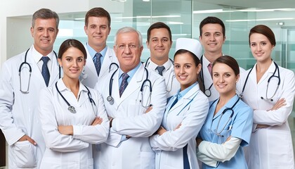 Fototapeta premium Photo of a team of smiling doctors who are always ready to help people who are sick