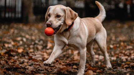 Joyful Dog Playing Fetch in a Beautiful Field