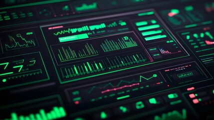 Fototapeta premium Green Digital Interface