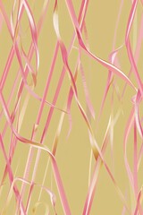Pink stripe patterns on pale yellow bcakground seamless wallpaper design