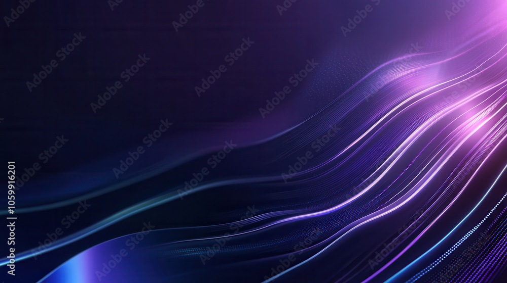 Poster abstract flowing lines in vibrant colors on dark background create sense of movement and energy. per