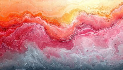 Fototapeta premium Abstract Swirling Liquid Painting in Warm Colors