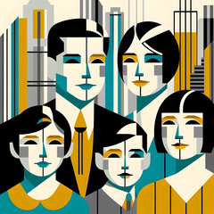 Chinese family in graphic form