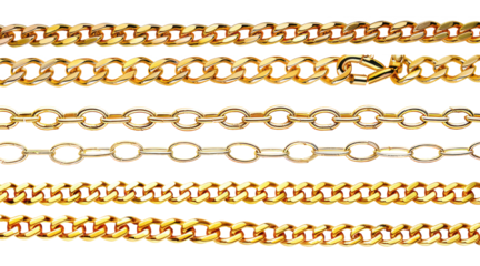 premium golden chain jewel accessory png on transparent background
