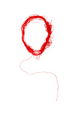 Fototapeta premium Red thread circle on white background