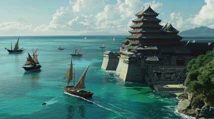 Obraz premium The Jade Castle: A Oceanic Fantasy