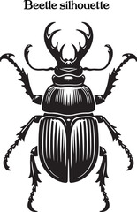 Beetle Silhouette: A Mysterious Shadow of Nature's Intricacy, Capturing the Elegant Form and Unique Beauty of One of Earth's Most Fascinating Insects in a Striking Minimalist Design