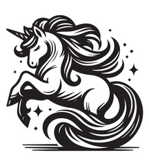 Obraz premium Unicorn silhouette vector illustrations