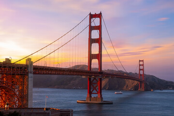 Golden Gate Bridge at sunset - San Francisco, California, USA