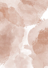 Fototapeta premium Abstract brown winter watercolor background with a dark indigo shape in the center, resembling a cosmic night sky, with splashes of color and textured detail.