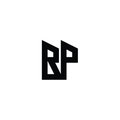Fototapeta premium BP monogram logo design letter text name symbol monochrome logotype alphabet character simple logo