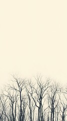 Obraz premium Abstract Chinese Ink Painting Featuring Expansive Wilderness with a Low Sky Connecting to Distant Trees, Creating a Sense of Openness and Solitude. This Artwork Embodies Minimalist Aesthetics and Cult