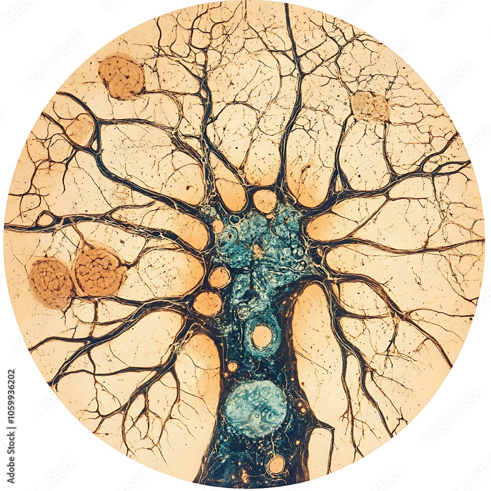 Poster abstract tree illustration with intricate patterns