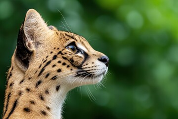 Close-up portrait of a spotted leopard in the wild