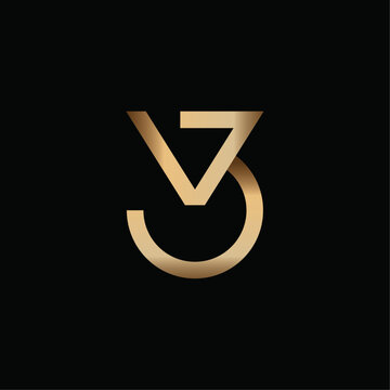 Luxury Initials V3 or 3V Logo Vector Illustration