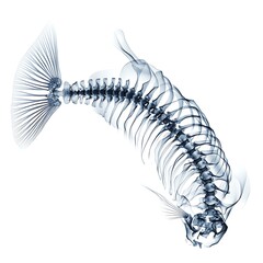 Obraz premium Detailed Isolated Image of Fish Skeleton