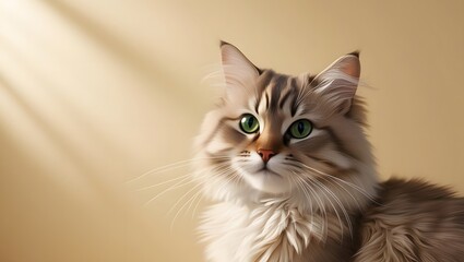 Fototapeta premium View of adorable Cute domestic domestic cat