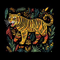 tigers and white tigers with various creative themes, atmospheres, and perspectives