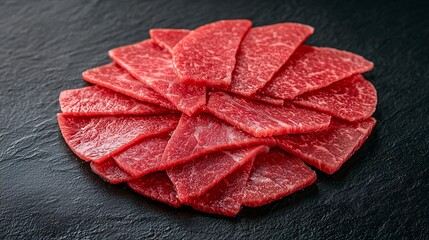 Sliced Fresh Raw Beef for Culinary Dishes