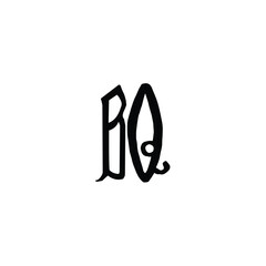 BQ monogram logo design letter text name symbol monochrome logotype alphabet character simple logo