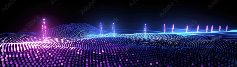 Aufkleber a colorful, abstract image of a field with many dots