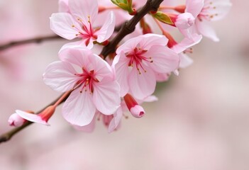 Fototapeta premium Cherry Blossom Soft pinks and whites mimicking the look of cherr