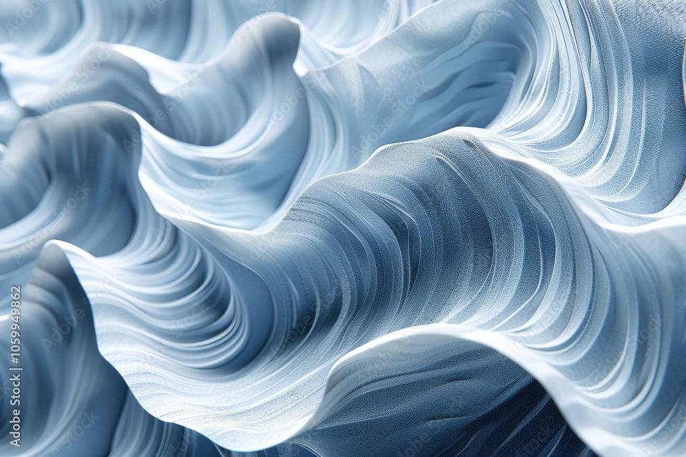 Poster the image is a close up of a wave with a blue color