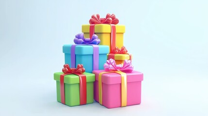 Obraz premium Colorful Gift Boxes for Celebrations and Events