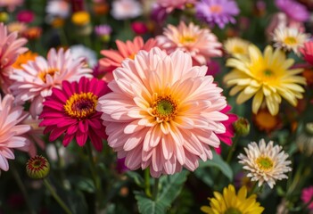 Digital Collage Flower Garden Combines multiple close up flower