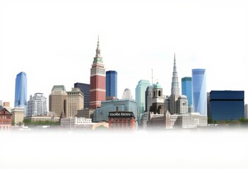 Digital Collage Skyline A collage of different buildings and arc