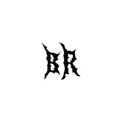 BR monogram logo design letter text name symbol monochrome logotype alphabet character simple logo