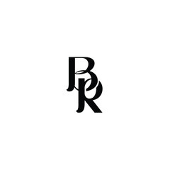 BR monogram logo design letter text name symbol monochrome logotype alphabet character simple logo