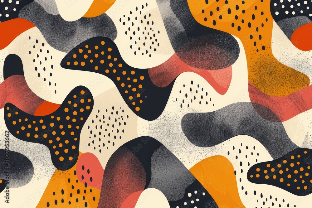 Poster a colorful abstract design with a lot of dots and lines
