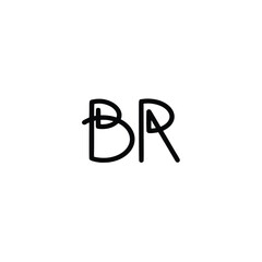 BR monogram logo design letter text name symbol monochrome logotype alphabet character simple logo