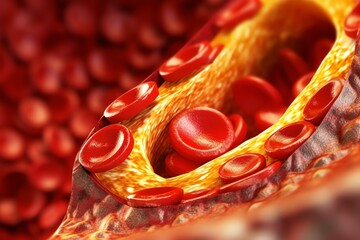 Cholesterol plaque inside an artery