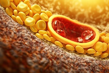 Cholesterol plaque inside an artery