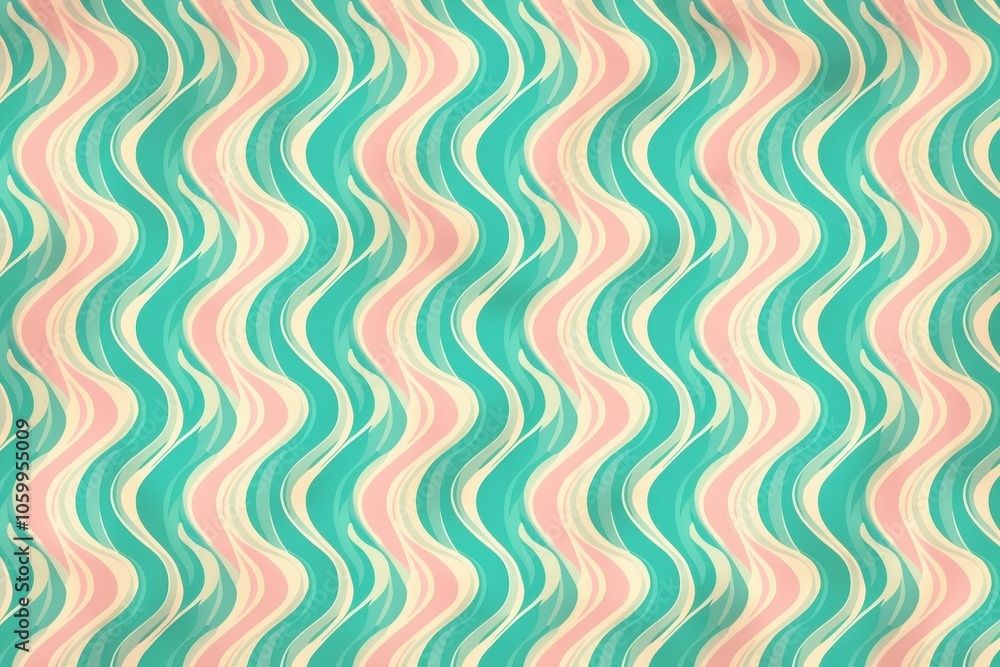 Poster a pattern of waves in a blue and pink color scheme