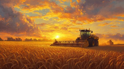 Fototapeta premium Sunset Harvest.
