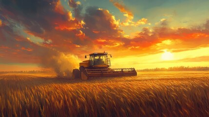 Fototapeta premium Sunset Harvest.