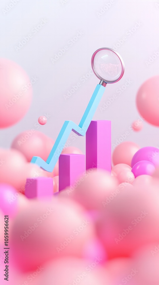 Poster analyzing growth trends visualizing data insights through innovative design elements