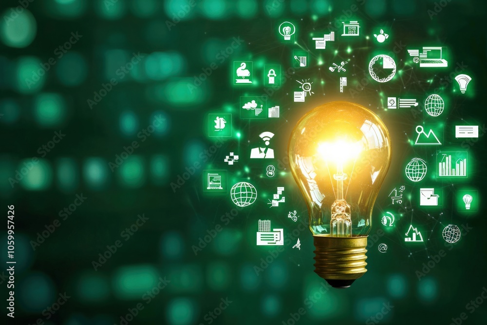 Poster innovative concepts in technology illuminating ideas through visual representation