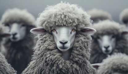 Obraz premium Sheep in a Crowd.
