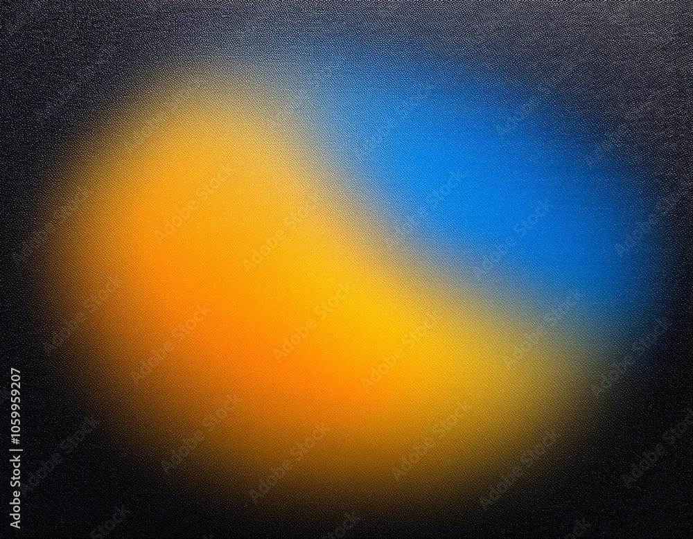 Poster circular gradient with a soft blue to yellow color transition on a dark background, creating an ethe