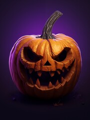 Purple and orange pumpkin head