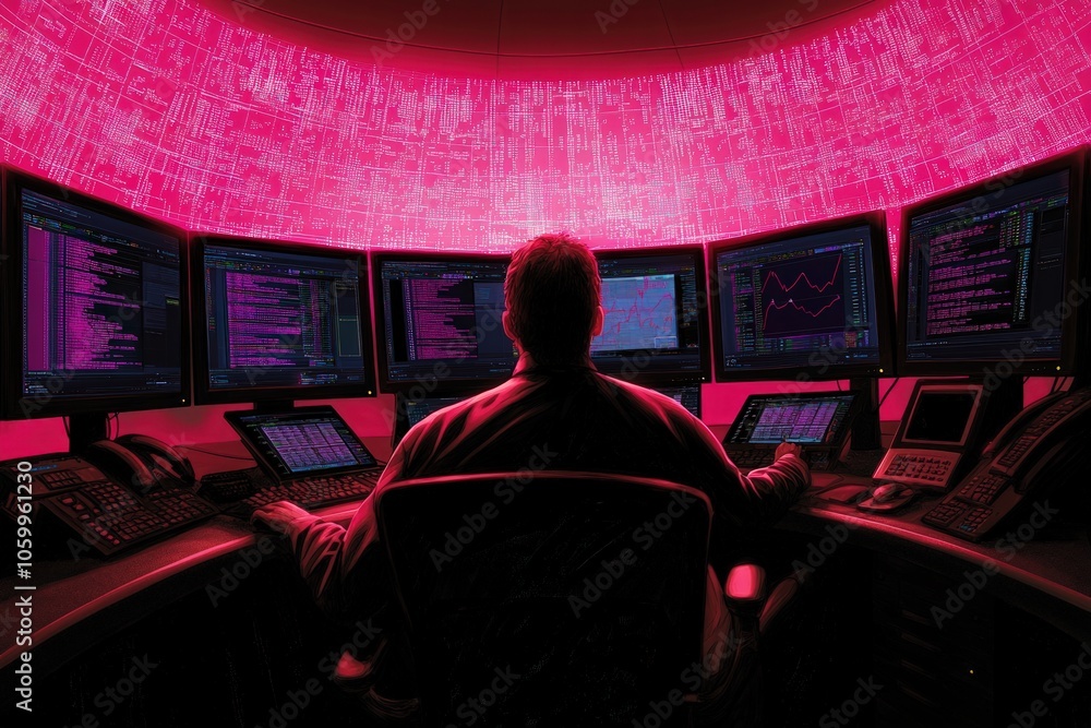 Poster navigating the cyber landscape a glimpse into the world of data analysis and technology